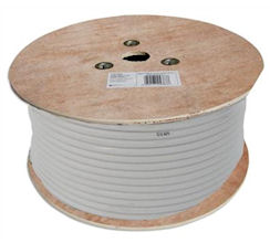 White Twin RG6 Satellite Cable (125m)