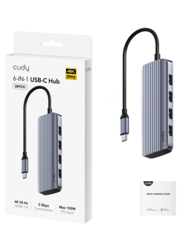 Cudy 6 in 1 USB-C Hub with 4K HDMI UH500