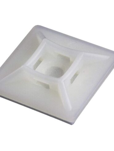 White Adhesive Cable Tie Mounts (100pcs)