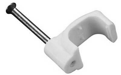 White Mini Shotgun Cable Clips (100)